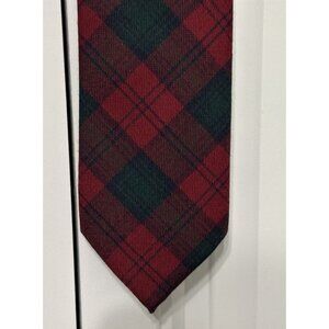 J.CREW Tie Mens Necktie Plaid Red Tartan Wool New with Tag